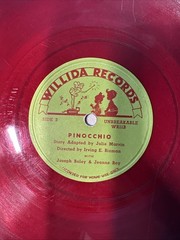Rare Collectible Vinyl Story Julie Marvin PINOCCHIO 10″ 78 RPM Translucent Red
