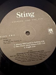 Sting Nothing Like The Sun 2LP 1987 A&M Vinyl Double Album LP