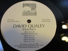 1980 DAVID QUALEY Soliloquy LP Windham Hill 1011 New Age Contemporary Jazz NM/NM