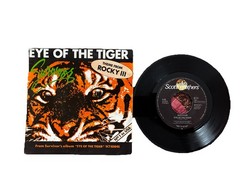 Survivor – Eye of the Tiger – 7″ Vinyl-Holland/Netherlands (Dutch Green) Import