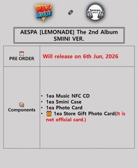 AESPA [LEMONADE] 2nd Album SMINI Ver/Music NFC CD+Case+Photo Card+GIFT OFFICIAL