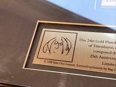 1996 /9500 JOHN LENNON IMAGINE GOLD Vinyl LP APPLE RECORDS 1971 GOLD ALBUM FRAME