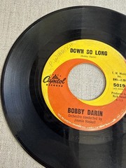 BOBBY DARIN: Vinyl 45 Record – Down So Long / Treat My Baby Good (G+)
