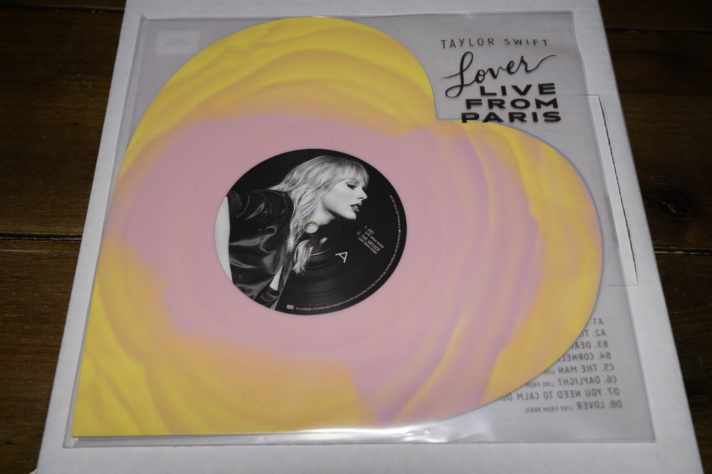 New! Taylor Swift Lover Live from Paris Heart Shaped Double LP Vinyl In Hand