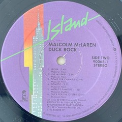 MALCOLM MCLAREN Duck Rock 1983 Island Records Electronic Hip Hop Album w/ Insert