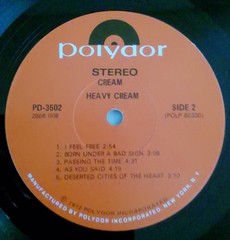 Heavy Cream Double Record LP Polydor 1972 Vg Condition Blues Rock RL Pressing