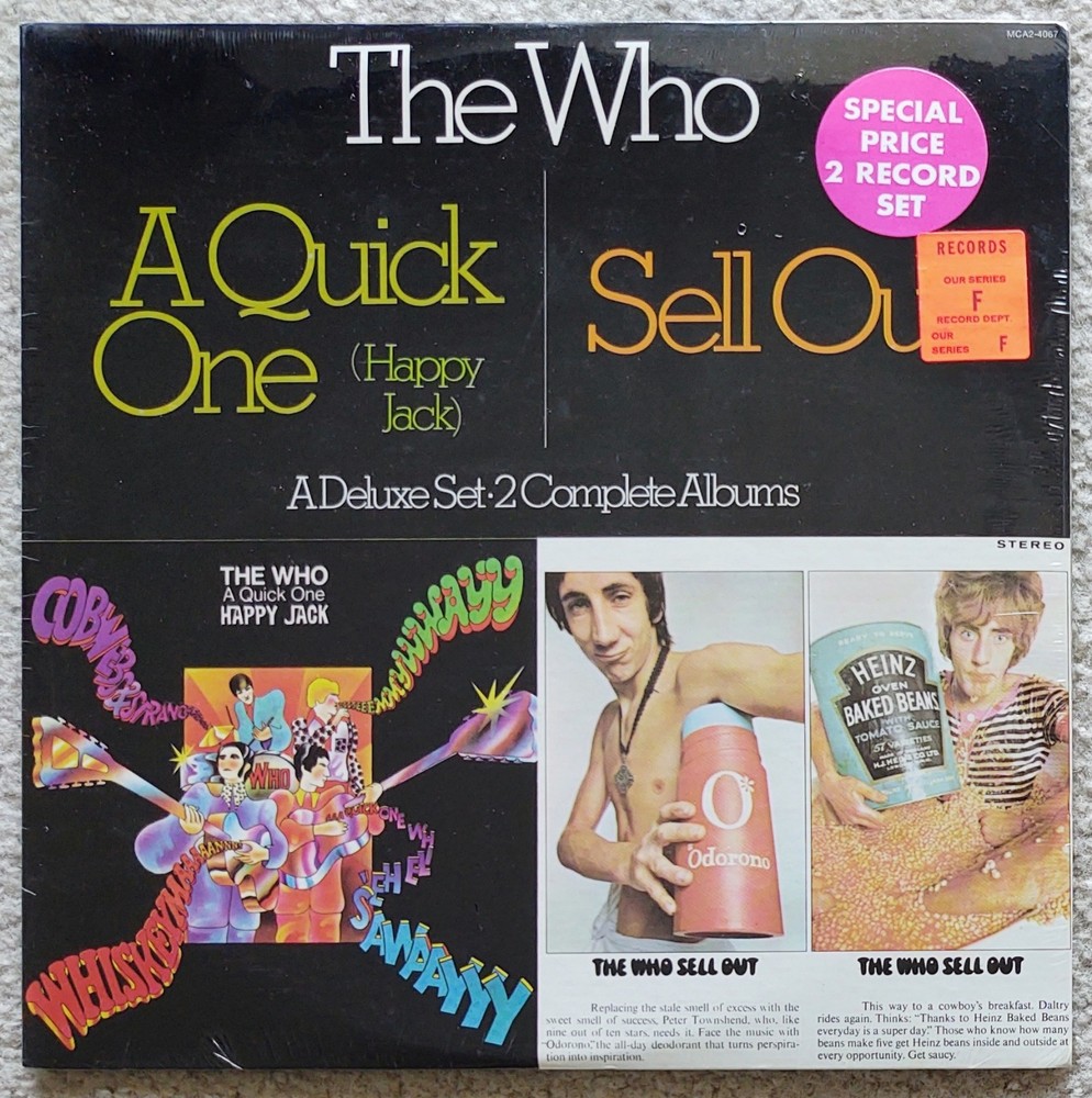 THE WHO – A QUICK ONE / THE WHO SELL OUT VINYL LP SEALED ORIG HYPE STICKER