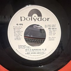 Roy Ayers Ubiquity He’s a Superstar 7″ 45RPM Promo DJ Copy Polydor PD-14111 1972