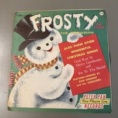 Vintage 1959 Frosty The Snowman 78 rpm Record And Jacket~Peter Pan Records