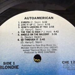 Blondie. Autoamerican Vinyl LP 1980 First Edition CHE 1290 Chrysalis Records