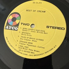 Cream ‎- Best Of Cream Vinyl LP 1969 ATCO ‎SD 33-291 Records Near Mint