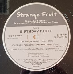 The Birthday Party PEEL SESSIONS 12″ EP Strange Fruit SFPS020 1987 LP Nick Cave