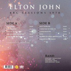Elton John – BBC Sessions 1970 LP 12″ Clear Vinyl Record – NEW