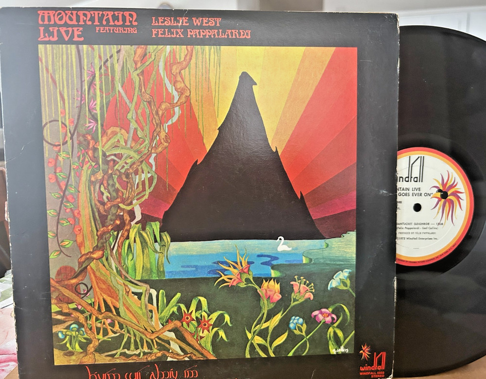 Mountain – Live : The Road Goes Ever On Windfall Records WINDFALL 5502 LP, Album