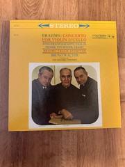 Brahms Double Concerto Bruno Walter Francescatti Fournier Columbia LP MS 6158