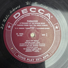 Parnassus Famous Poems that tell Great Stories LP Decca DL 9040