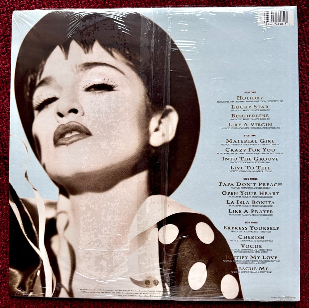 MADONNA IMMACULATE COLLECTION RECORD SEALED VINYL 2 DISC PICTURE PROMO 1990 MINT