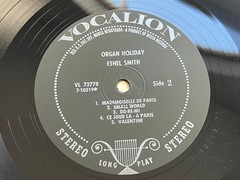 Ethel Smith Organ Holiday Vinyl LP EX/EX with Shrink, Stereo Vocalion VL 73778