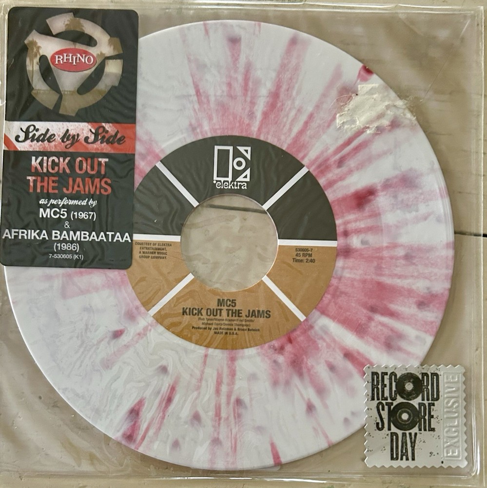 MC5 / Afrika Bambaataa Kick Out The Jams 7″ | RSD 2012 | Pink White Splatter New