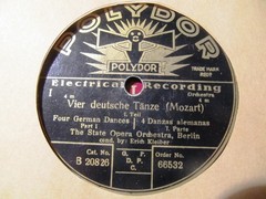 1927 Erich Kleiber BERLIN Mozart Deutsche Tänze Four German Dances POLYDOR 66532