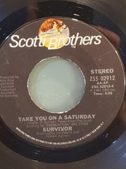 SURVIVOR 7″ 45 RPM “Eye if the Tiger” & “Take You On a Saturday” VG condition
