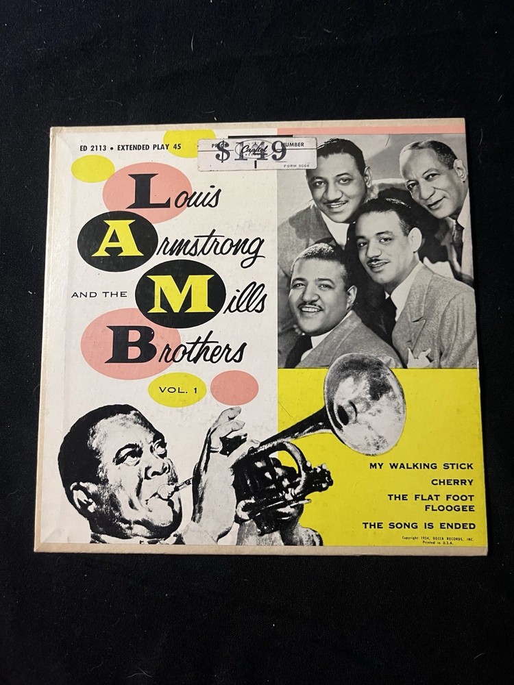 Louis Armstrong and The Mills Brothers ~ 10″ Vinyl LP Decca DL 5509 1954