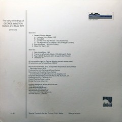 George Winston – Ballads And Blues 1972 (LP, Album, RE) (Very Good Plus (VG+))