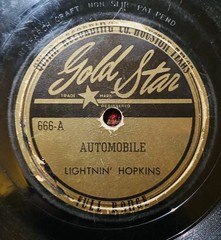 LIGHTNIN’ HOPKINS: Automobile / Zolo Go GOLD STAR # 666 78 RPM Texas Blues 1949
