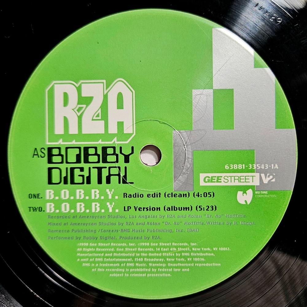 1998 – RZA AS BOBBY DIGITAL – B.O.B.B.Y. / HOLOCAUST – OG PRESS – WU-TANG CLAN