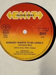 Italo Disco Olivia Gray Nobody Wants To Be Lonely 12” Single