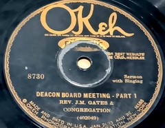 78 RPM 1920S BLACK SERMON- REV GATES- Rare DEACON BOARD MEETING Pts 1/2