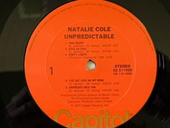 NATALIE COLE UNPREDICTABLE 1977 LP Capitol SO 11600 Hype Vinyl Record