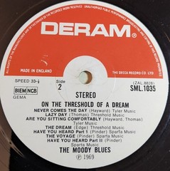 The Moody Blues On The Threshold Of A Dream Gatefold Record Album Year 1969 UK