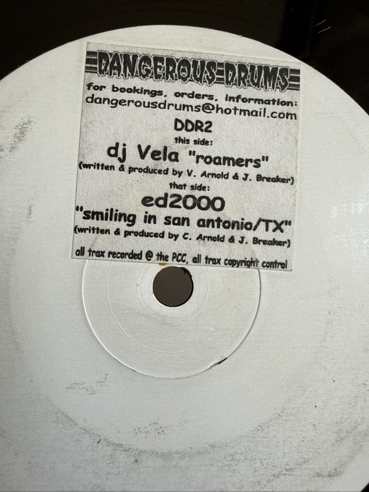 Dj Vela Roamers / Smiling In San Antonio: Dangerous Drums Electro Breaks white