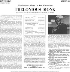 Thelonious Monk – Thelonious Alone In San Francisco (Original Jazz Classics Seri