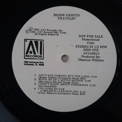 Bessie Griffin “Travelin” Live Rare Near Mint 1981 Promo AVI Records 50013