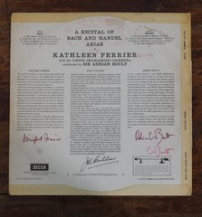 Decca SXL2234 ED1‑WBg Kathleen Ferrier Bach‑Handel Recital Boult FFSS Sleeve Spl