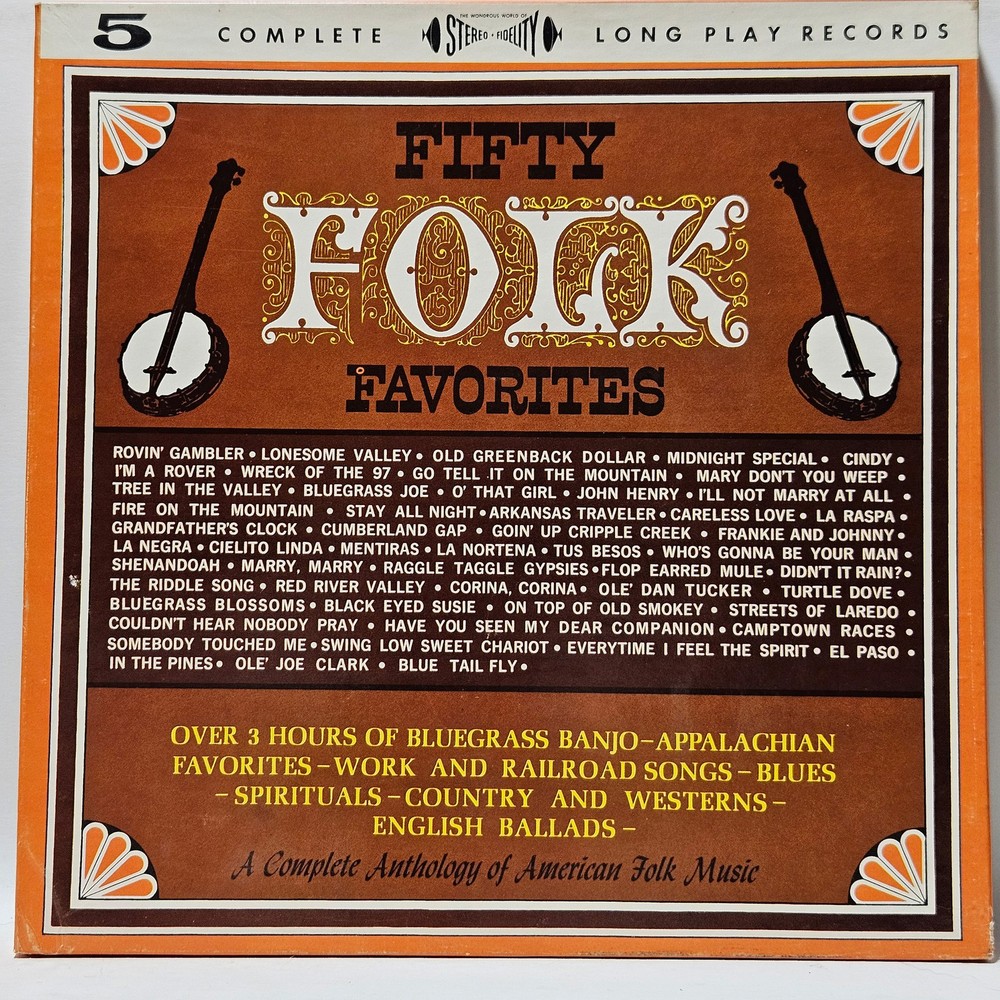 Various – Fifty Folk Favorites – 1963 Folk – EX – Ultrasonic Clean