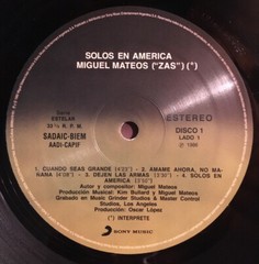 Miguel Mateos ZAS – Solos en America (New Reissue/Remastered 2 LP Sealed Vinyl)
