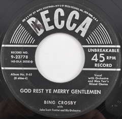 Bing Crosby – White Christmas / God Rest Ye 45 rpm 7″ Single Record Disc 2 Only
