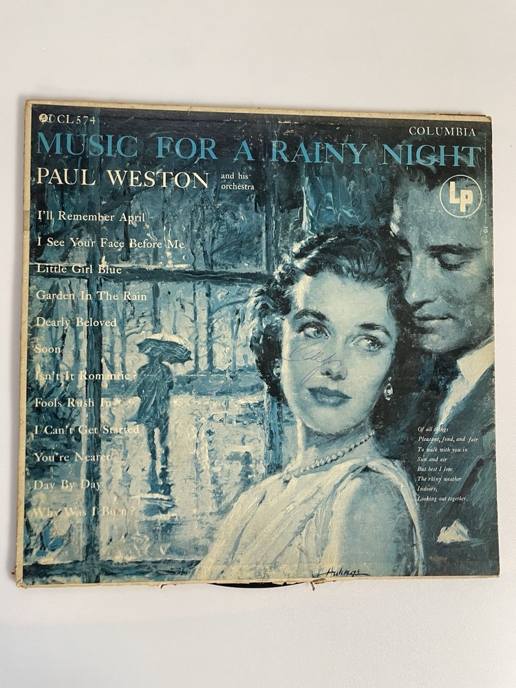 (1) 33 1/3 Rpm Album “ Music For A Rainy Night “ Paul Weston & Orchestra.