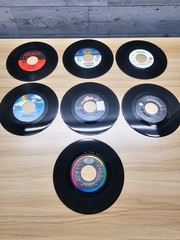 LOT OF 7 1980’S HARD ROCK VINYL 45’S – EUROPE, WHITESNAKE, JOAN JETT, ETC.
