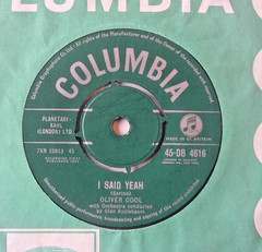 USA Rock ‘n’ Roll OLIVER COOL I Said Yeah/Columbia 45-DB 4616 (1961)