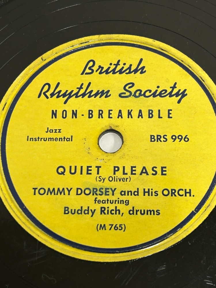 Tommy Dorsey 78 RPM Rare British Rhythm Quiet Please / So What! Jazz
