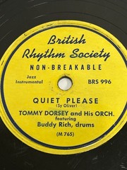 Tommy Dorsey 78 RPM Rare British Rhythm Quiet Please / So What! Jazz