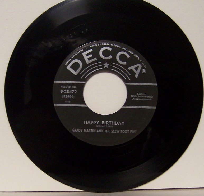 GRADY MARTIN – HAPPY BIRTHDAY / ANNIVERSARY SONG – 1952 7″ 45rpm VINYL RECORD