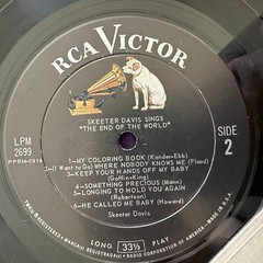 SKEETER DAVIS Sings The End Of The World LP ’63 RCA LPM 2699 Mono SHRINK VG/NM