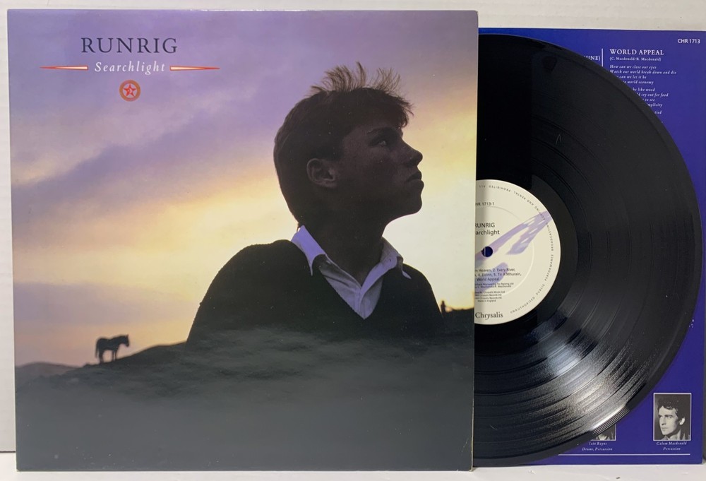 LP Runrig Searchlight CHR 1713 UK 1989 with Inner Vinyl EXCELLENT Cover EX A3/B3