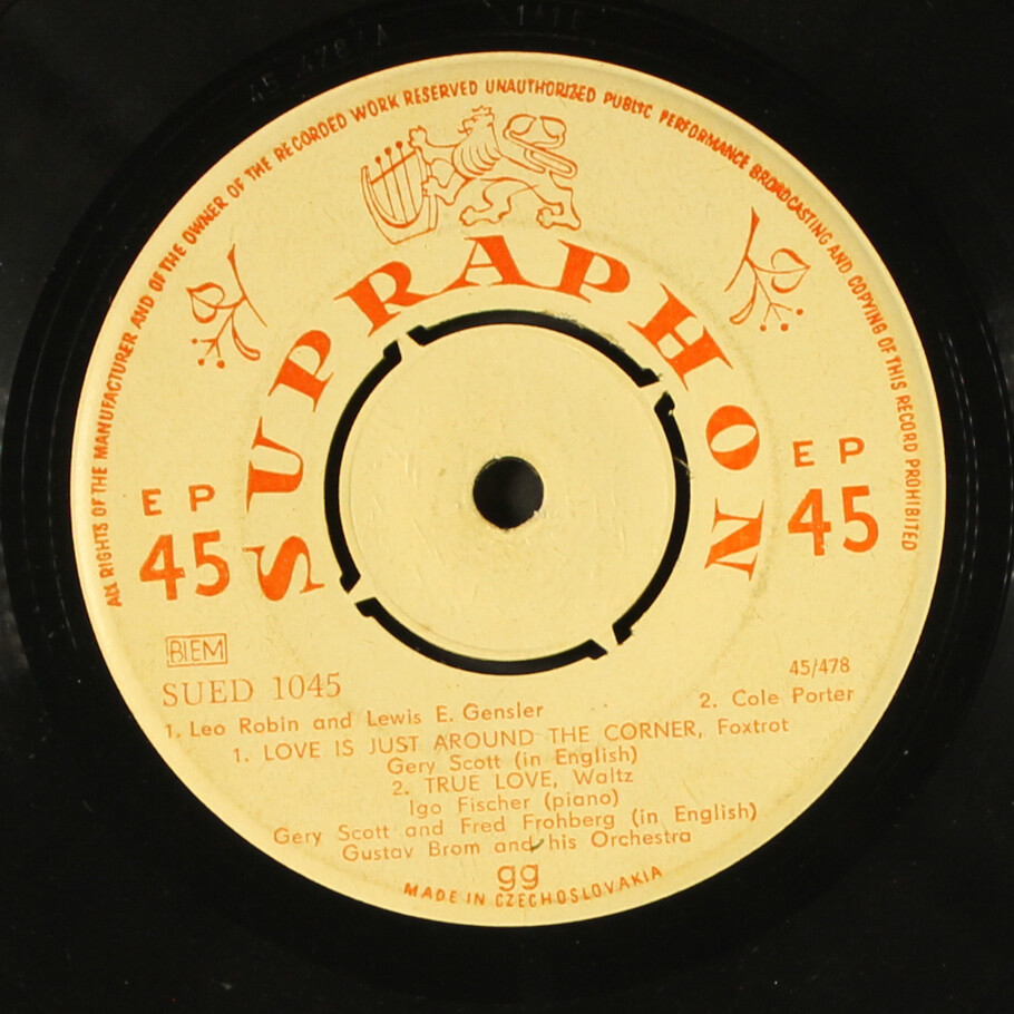 FRED FROHBERG & GERY SCOTT: sixteen tons SUPRAPHON 7″ EP 45 RPM Czech Republic