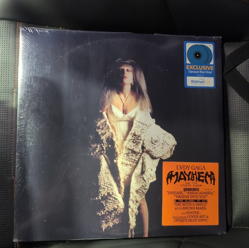 Lady Gaga – Mayhem 2LP Opaque Blue Vinyl Walmart Exclusive Alt Cover VG ✅ New